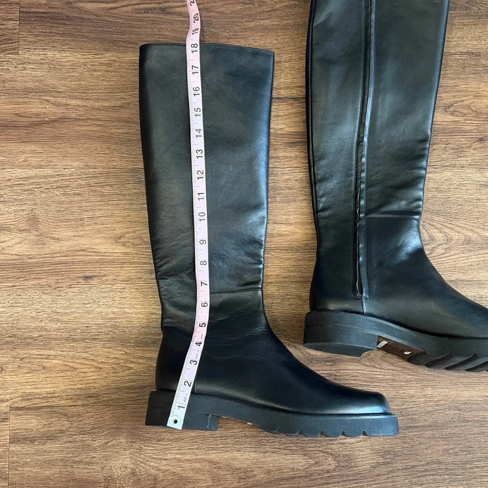 New Stuart Weitzman Mila Lift Leather Knee High Boots